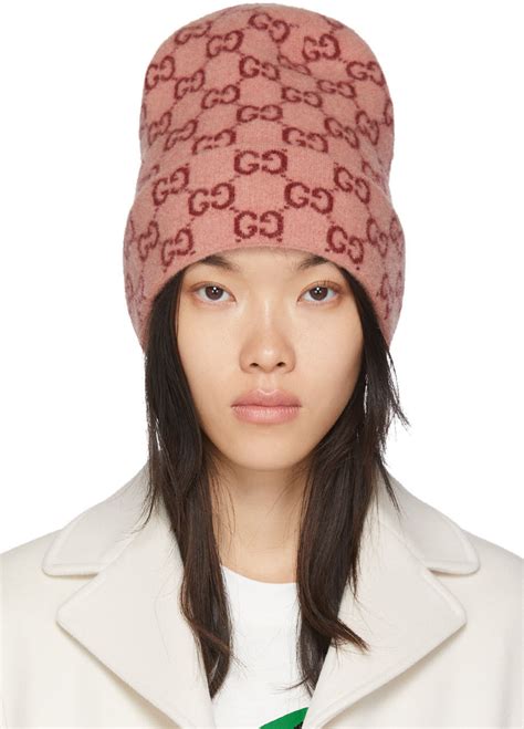 gucci pink wool beanie